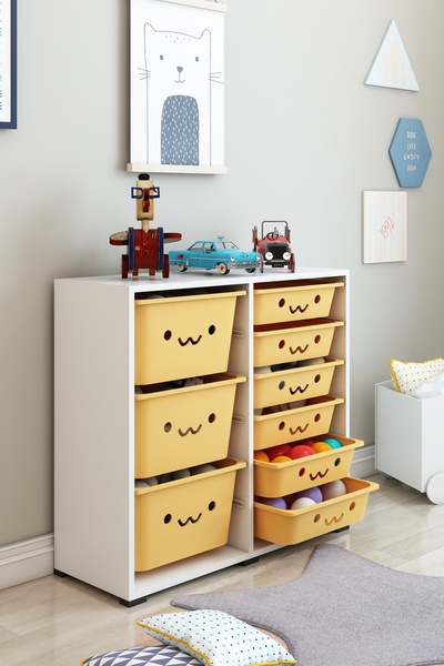 DEKOZUM KIDS Oyuncak Dolabı Oyuncak Saklama Kutusu Çok Amaçlı Depolama