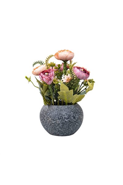 Z-Tools Aranjament floral, în ghiveci ceramic, H 20, model cu trandafiri, cul...