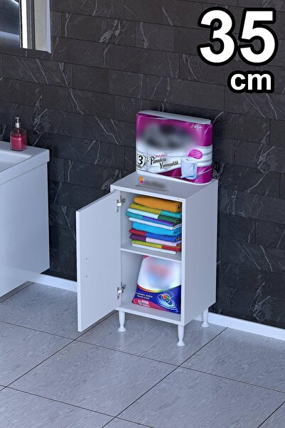 Modilayn SÖKE Kapaklı 1 Raf, Ayaklı, Çok Amaçlı Banyo Dolabı (14 farklı Genişlik Seçeneği)