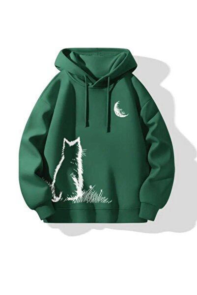 ORVIO Group هوديي على شكل قطة مطبوع ذات طابع ضوء القمر