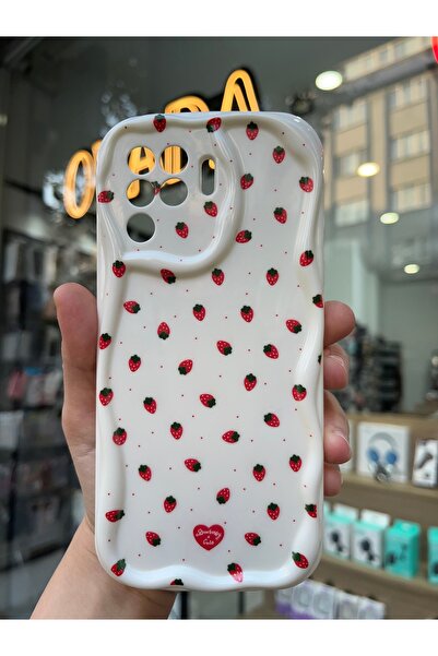 OVADA OPPO RENO 5 LITE / A94 Uyumlu Kamera Korumalı Dalga Kenarlı Çilek Baskı...