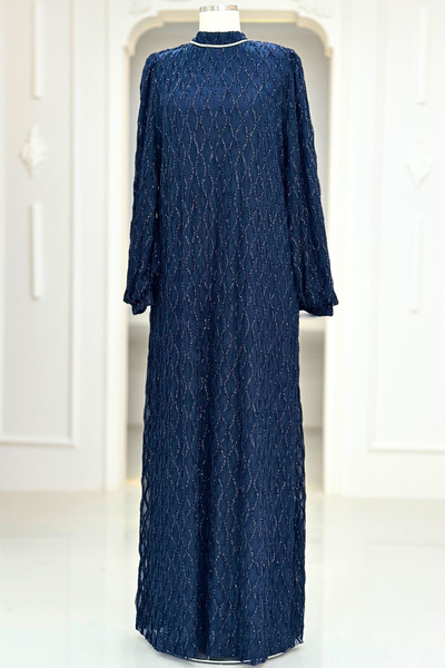 Amine Hüma Ravza Abiye Elbise Lacivert