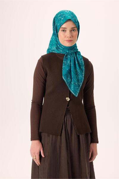 Silk Home Eșarfă subțire din bumbac moale, albastru-ceresc, cu model, anti-al...