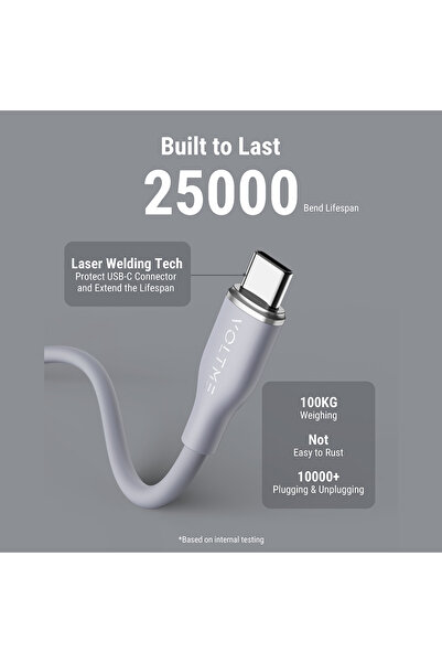 VOLTME Moss Series Cable USB-C To USB-C 1m 60W - Gray