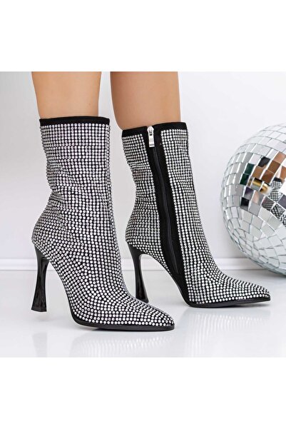 mei Botine Dama cu Toc subtire 3ZW3 Negru