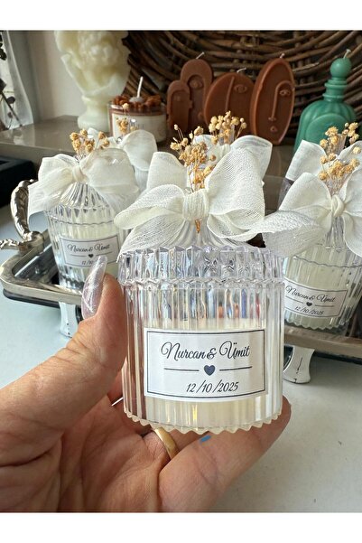 cacagift design 50 Adet Kişiye Özel Mika Mum Hediyelik Nişan-SözDüğün-Nikah