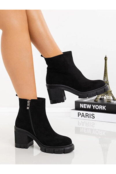 mei Botine Dama cu Toc gros 3AD39 Negru