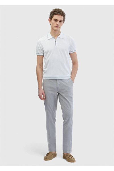 Ramsey White Polo Neck 100% Cotton Knitwear