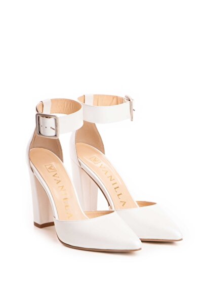 Vanilla Days Pantofi stiletto eleganți din piele naturală, alb perlat, cu toc...