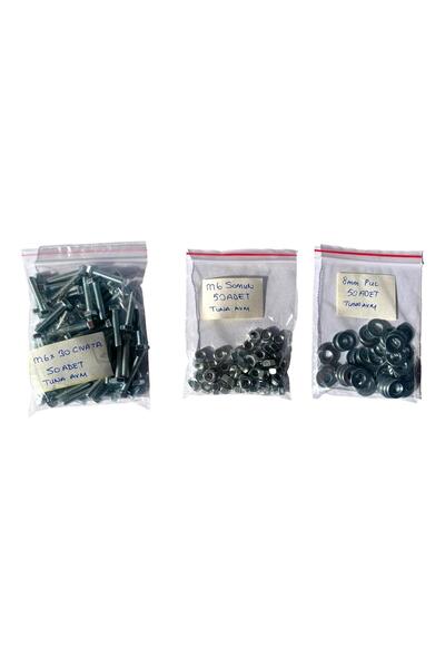 Tuna M6X30CIVAT 50 ADET+M6SOMUN 50 ADET+8MM PUL50 ADET