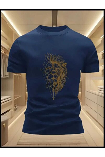 ORVIO Group Men's Geometric Lion Head T-Shirt