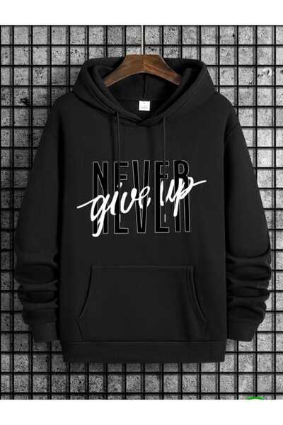 ORVIO Group هودي تحفيزي مكتوب عليه عبارة 'لا تستسلم أبدًا'