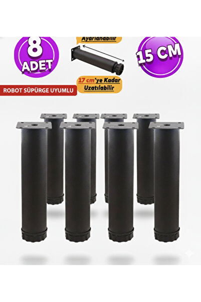 Adjustable Furniture Sofa Base Seat Metal Support Riser Leg 15 Cm (8 PCS)
