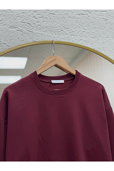 MİHRA STORE Aleah Two-Strand Casual Sweat-Zi̇3089 Burgundy