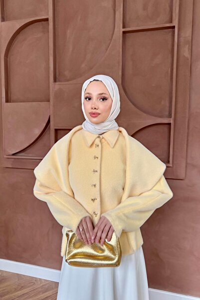 QUQA Şal Detaylı Goldfox Ceket - Sarı