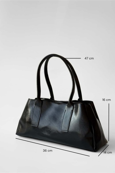 Yuka Atelier Viona Shiny Faux Leather Shoulder and Hand Bag