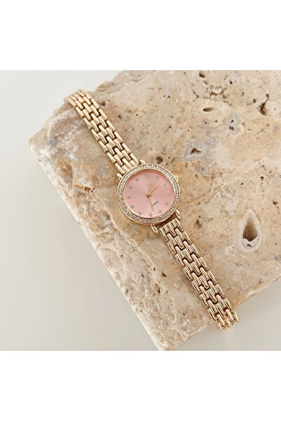 Vesce Atelier ساعة ذهبية صغيرة باللون الوردي