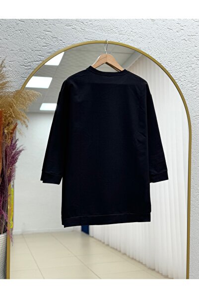 MİHRA STORE Alandra Φούτερ με δύο κλωστές, απλό, Zİ3088 Μαύρο