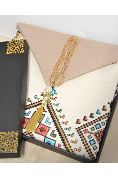 Bilenler Σετ δώρου για προσευχή: Κασκόλ προσευχής με μοτίβο κιλίμ, επενδεδυμέ...