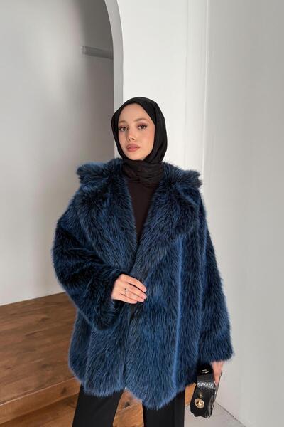 QUQA Premium Kürk Kaban - Lacivert