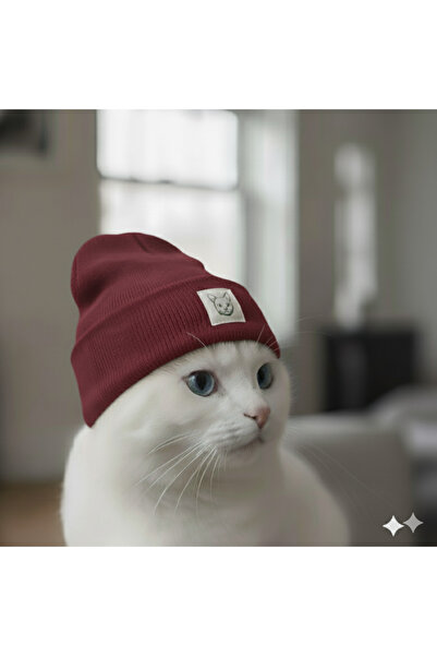 MEOW Winter Wool Cat Label Unisex Foldable Beanie