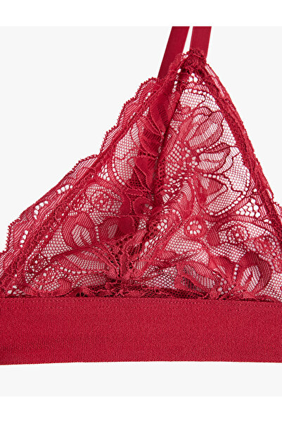 Koton Unpadded Underwire-Free Triangle Lace Bra