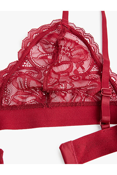 Koton Unpadded Underwire-Free Triangle Lace Bra