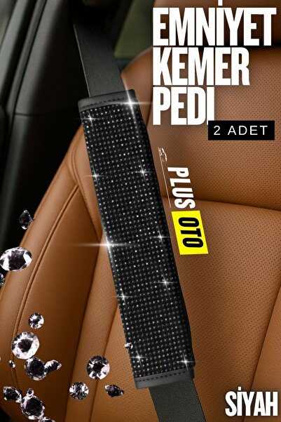 PlusOto Paris Seri Siyah Full Taşlı Tüm Araçlara Uyumlu Daimond Taşlı 2Adet K...