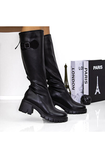 mei Cizme Dama cu Toc gros 3AL58 Negru