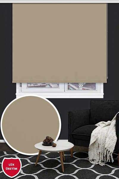 Kozastor Mat Stor Perde - Kahve Bej - Lüx Üretim