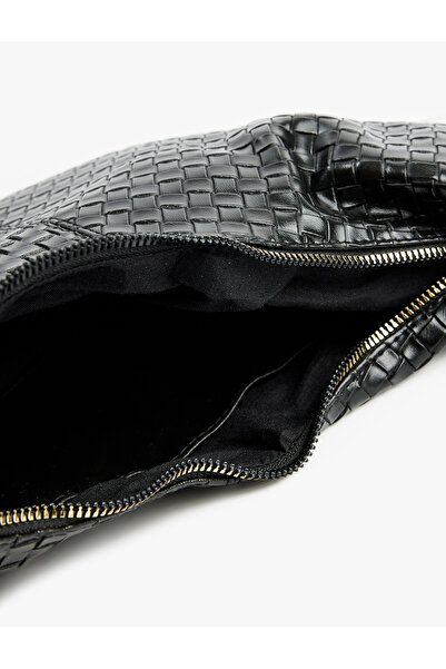 Koton Faux Leather Knitted Textured Knot Detailed Shoulder Bag