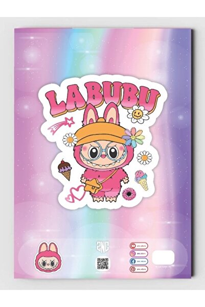 ZNC Labubu Themed Coloring Book, (+20), (Full Page Picture Coloring Book)
