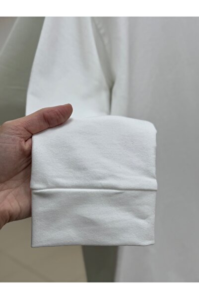 MİHRA STORE Alandra Two Thread Plain Sweat-Zİ3088 Λευκό