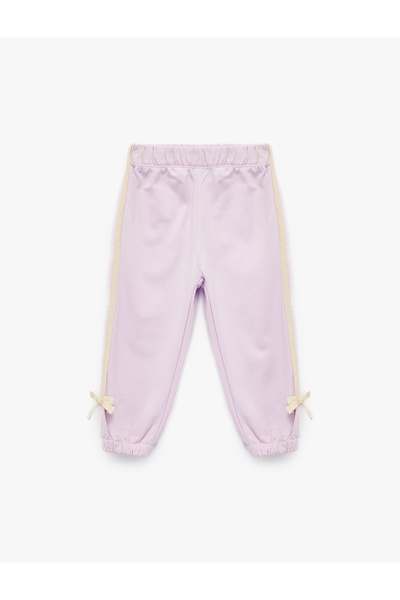 Koton Pantaloni de sport din bumbac cu talie elastică și detaliu de fundă