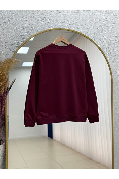 MİHRA STORE Aleah Two-Strand Casual Sweat-Zi̇3089 Burgundy