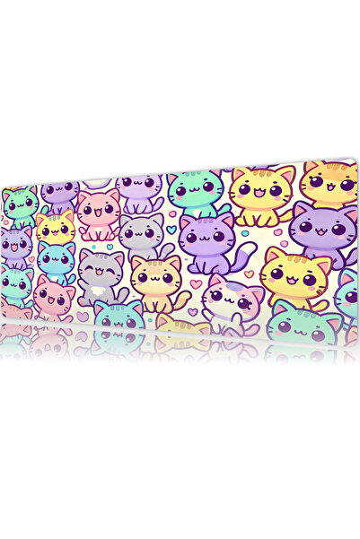 urzuva Candy Cats 70X30 3MM Kalınlık Premium Gaming oyuncu mousepad, Anti Sli...