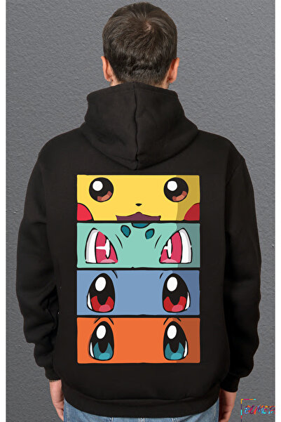 Bumeta Pokemon All Caracters Pikachu Bulbasaur Charizard Baskılı Sweatshirt U...