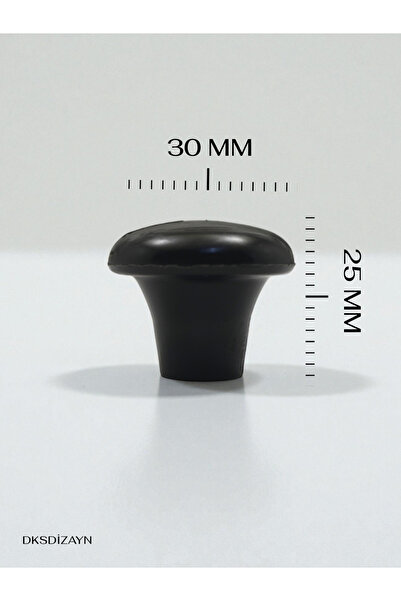 DKSDİZAYN Μαύρη λαβή με κουμπί από φελλό - 1η. Πολυμερές SINIF - Λαβή κουμπιού για συρτάρι επίπλων και ντουλάπι κουζίνας