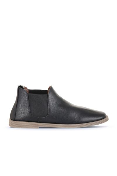 Bueno Shoes Μαύρες δερμάτινες γυναικείες φλατ μπότες 01wd4208