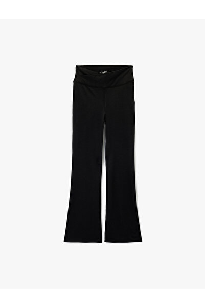 Koton Asymmetrical High Waist Slim Fit Flared Sports Leggings