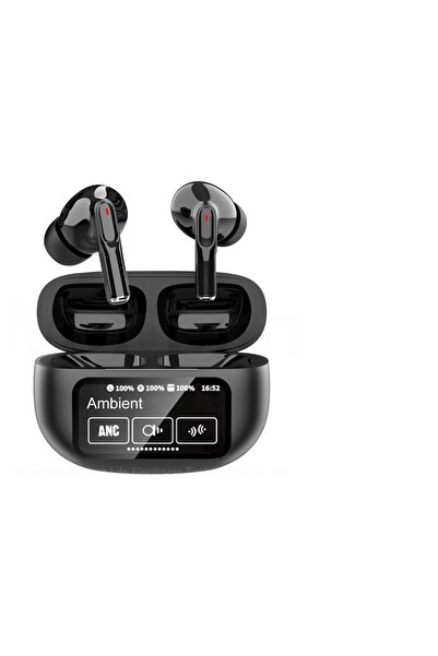 OEM Wireless Bluetooth 5.4 Headphones, ANC Noise Cancellation, ENC, Touch Screen, Intelligent Color Screen, Black