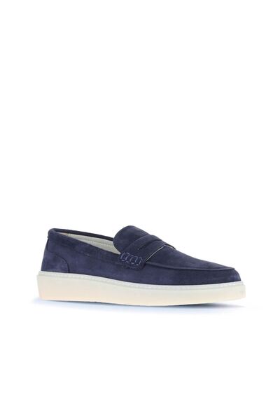 Bueno Shoes Navy Blue Suede Men's Casual Shoes 07Ma21774004