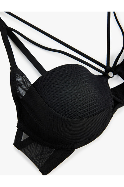 Koton Window Detailed Comfortable Fit Tulle Unpadded Underwire Bra