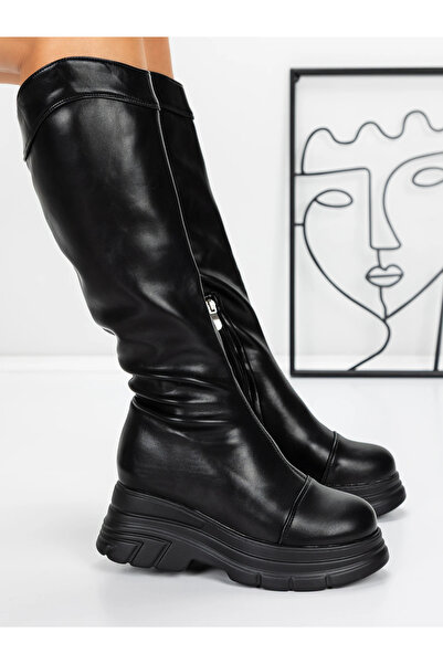 mei Γυναικείες Μπότες Πλατφόρμας 58WL13 Μαύρες