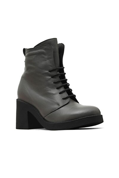 Bueno Shoes Gray Amf Leather Women's Heeled Boots 01Wz7107