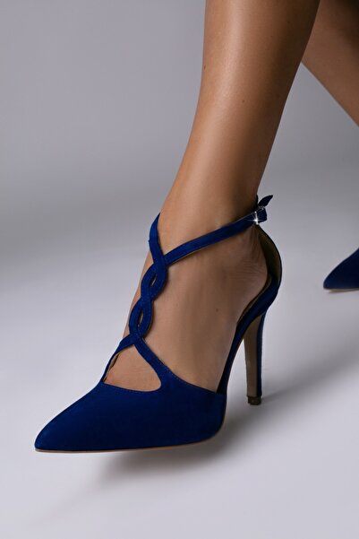 Vanilla Days Tocuri stiletto din piele întoarsă Vivienne albastru regal - Ele...