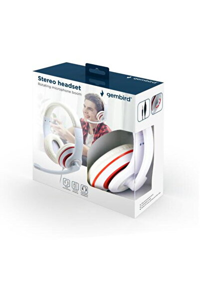Gembird MHS-03-WTRD headphones/headset Wired Head-band Calls/Music Red, White