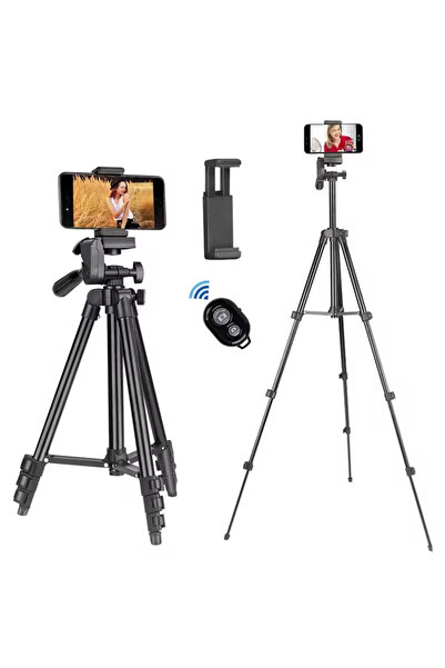 SHOPYTECH 102 cm Hafif Tripod  Telefon/Kamera Uyumlu Bluetooth Uzaktan Dekla...