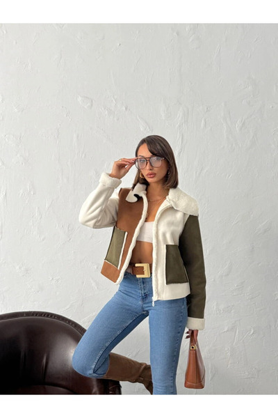 cemo Suede Rabbit Fur Laminated Coat