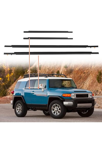 Generic FJ Cru'iser Door Window Moulding Trim, Front and Rear Weatherstrip Seal, 2007-2023
